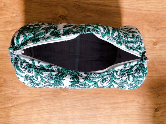 Pochette maquillage coton surpiqué indien - photo numéro 2