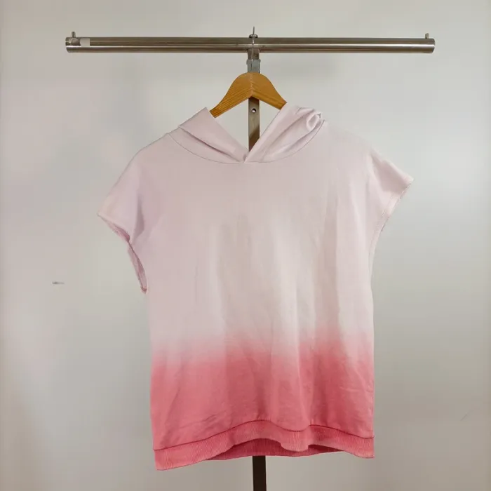 Sweat sans manches Promod rose dégradé à capuche en coton taille S neuf étiquette A1345
