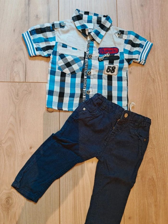 Ensemble chemise manches courtes pantalon