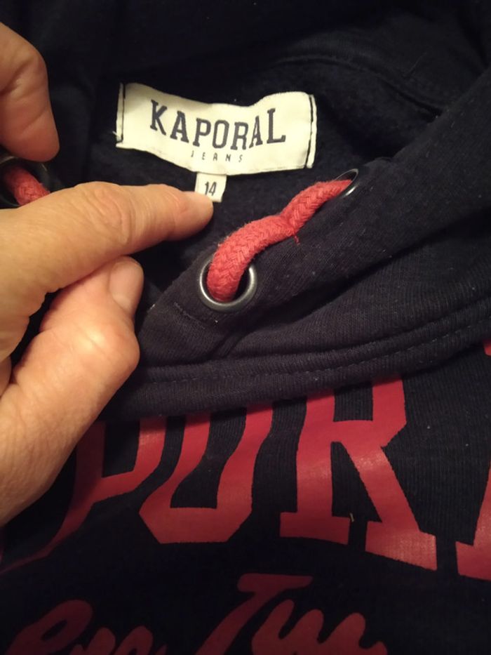 Kaporal sweat pull capuche bleu marine 14 ans - photo numéro 2