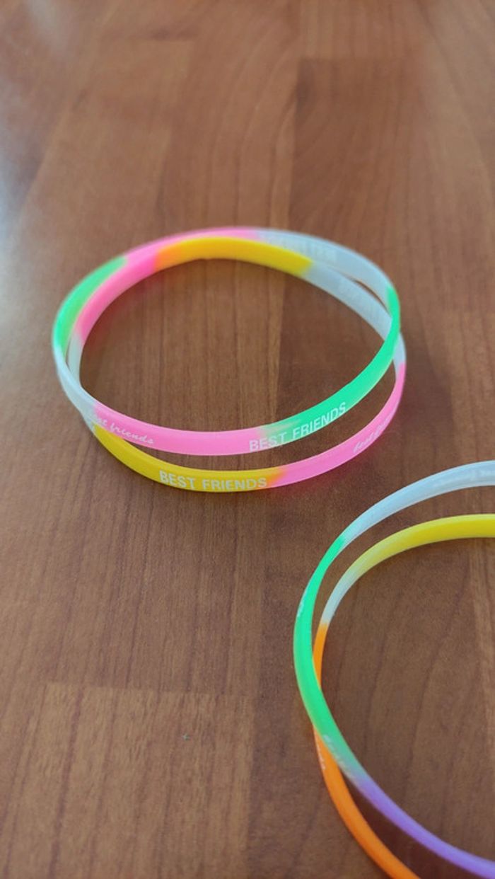 Lot 6 bracelets élastiques best friends multicolore - photo numéro 2