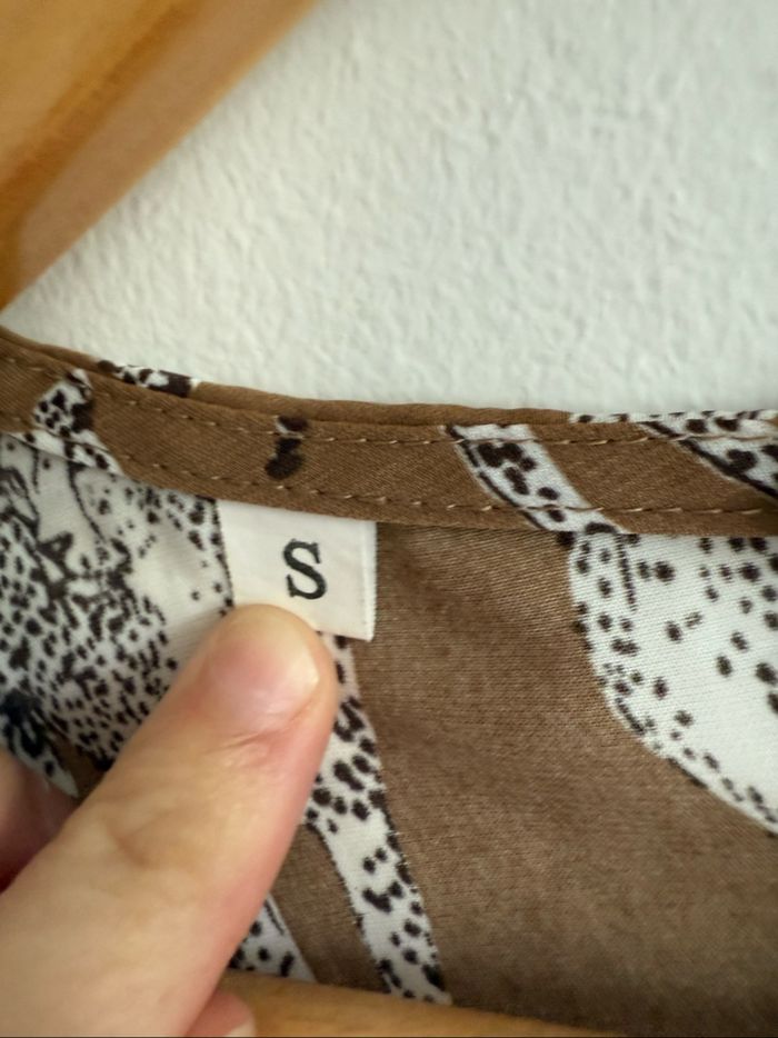 Combishort marron clair avec léopard léopard blanc Shein taille 36 S - photo numéro 7