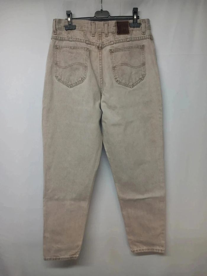 Jeans taille haute Lee vintage Beige en coton - photo numéro 2