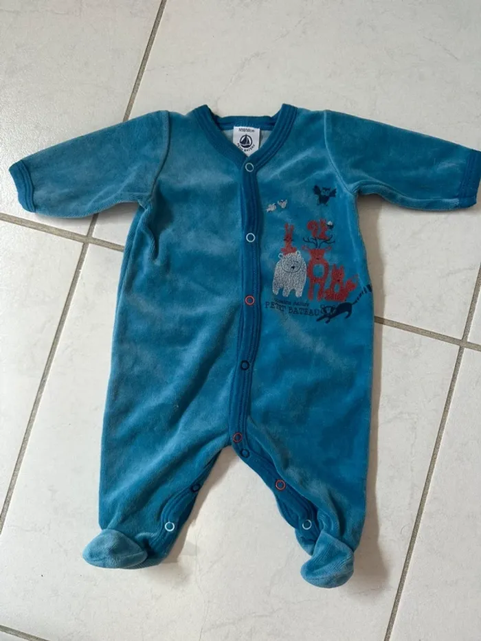 Pyjama velours naissance