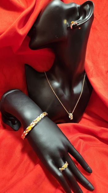 Parure complète rigide argenté et doré