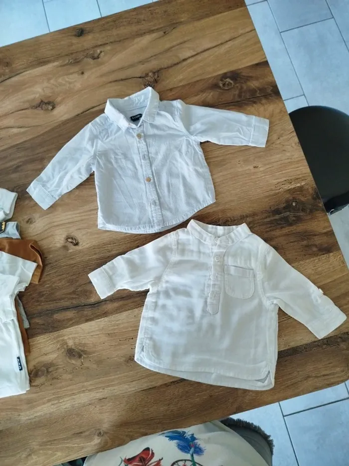 Lot 3 mois chemises, chemisettes, tee shirt et polo - photo numéro 3