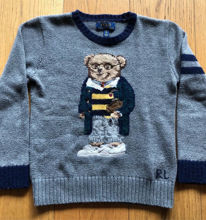Pull Ralph Lauren bear  taille 8 ans  (rare)