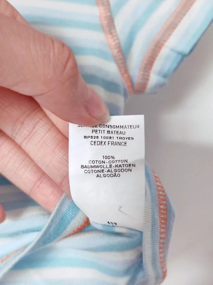 Tee-shirt rayé bleu blanc / Petit Bateau - 3 mois / 60cm - photo numéro 4