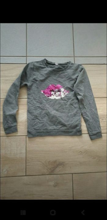 Sweat fille paillettes 9/10 ans