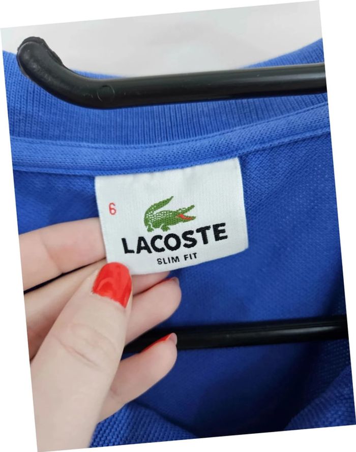 Polo bleu Lacoste vintage slim fit Devanlay taille XL - photo numéro 3
