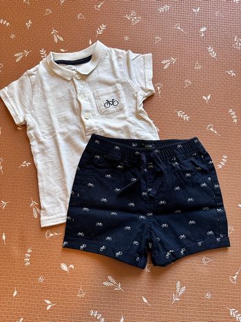 Ensemble Polo+T-shit motif vélo