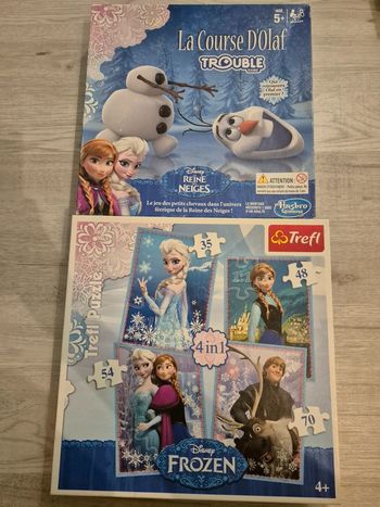 Lot de jeu de société et puzzle reine des neiges