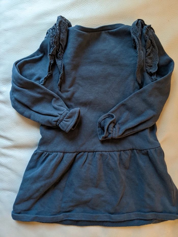 Robe sweat molleton bleu Vertbaudet 3 ans 94 cm neuf - photo numéro 2