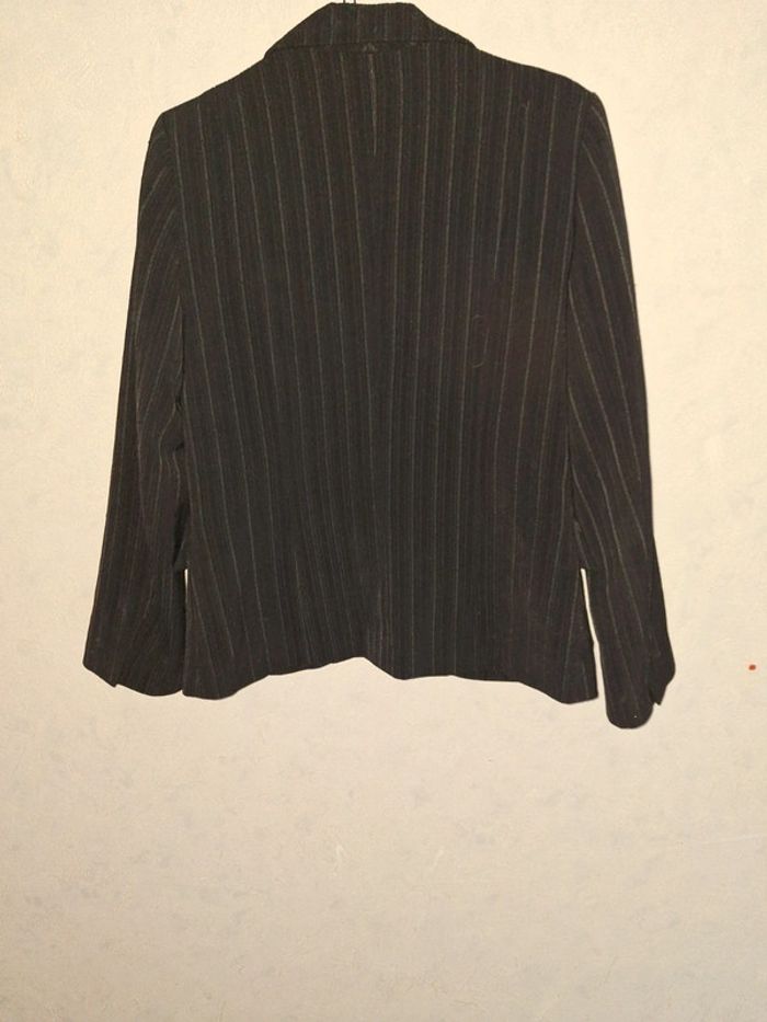 Blazer tailleur noir rayé blanc 42 - photo numéro 2