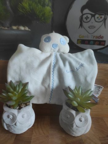 Doudou Knuffel Ours Panda Bleu Sous La Neige Mouchoir Plat #geektradedoudou