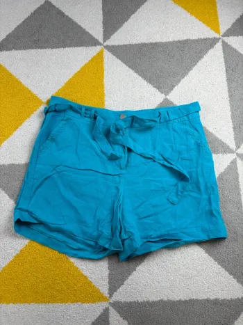 Short en lin Julie Guerlande | Bleu turquoise | Taille 46