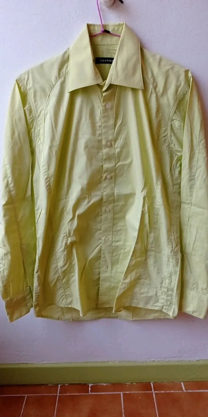 Chemise verte anis manches longues Devred taille S