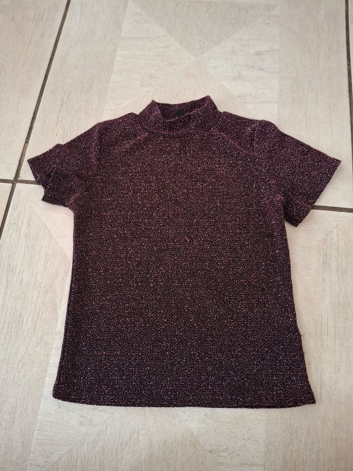 T-shirt rose pailleté