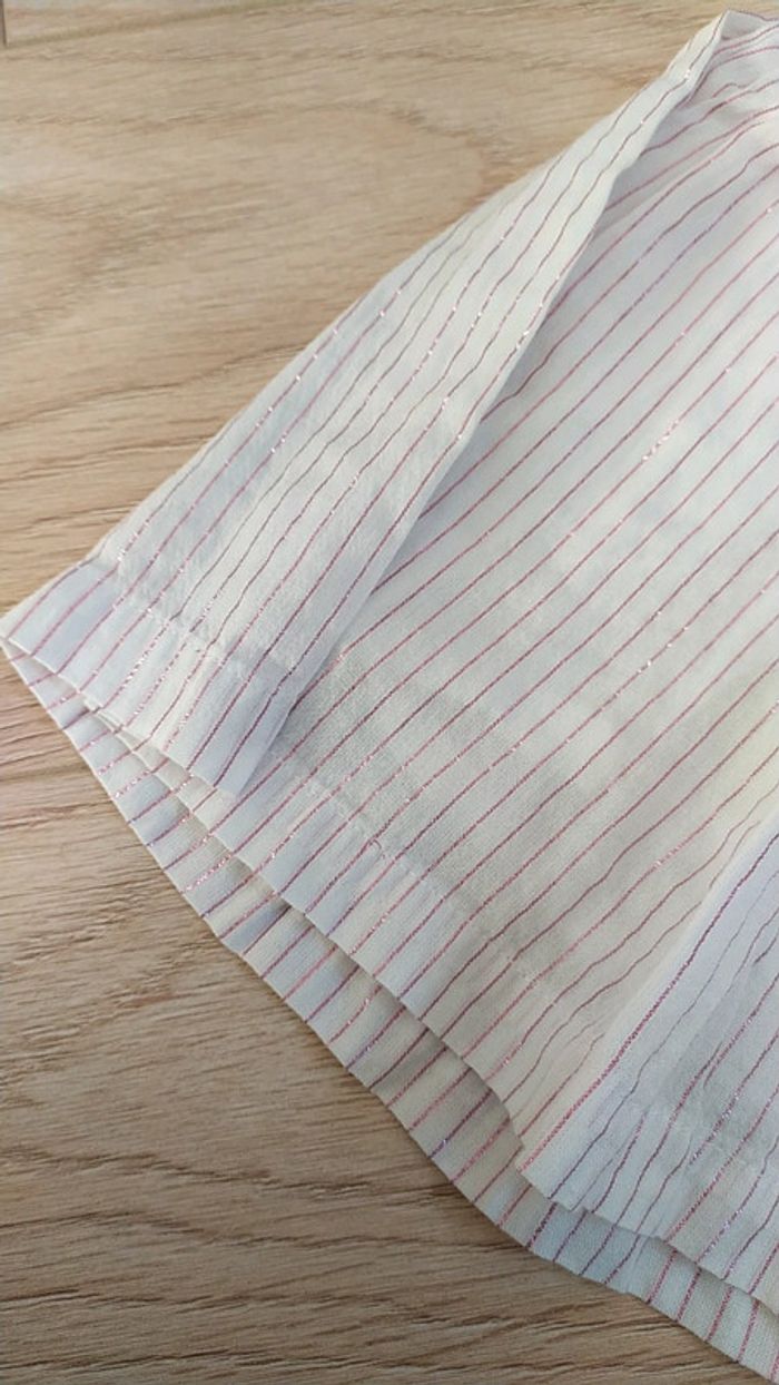 Robe blanche rayé rose été 3 mois - photo numéro 3