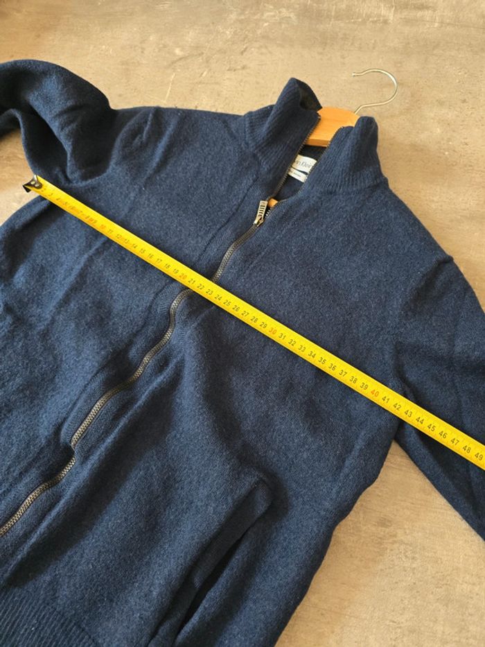 Gilet Calvin Klein laine mérinos bleu marine zippé col montant taille S homme - photo numéro 8