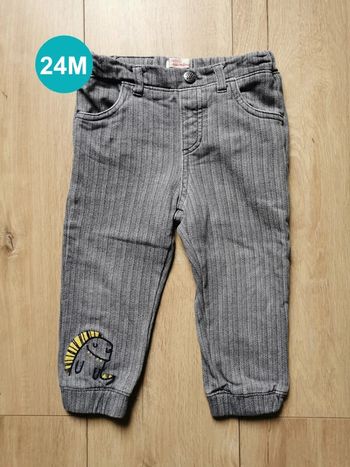 Pantalon rayures gris DPAM 24 mois
