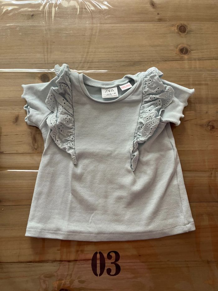 T-shirt bleu ciel Zara 12-18 mois