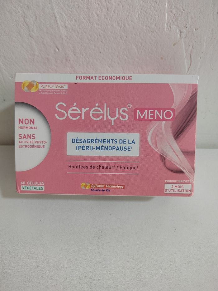 Sérélys meno complement 2 mois d'utilisation désagréments de la péri ménopause 60 gélules