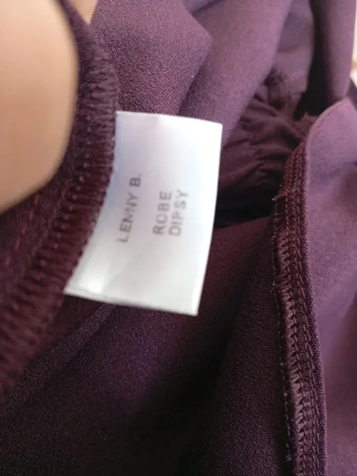 Robe d'été violette élégante avec ceinture manches trois quart taille 2 - photo numéro 5