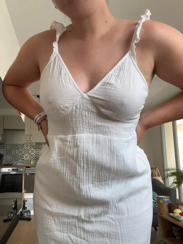 Robe longue blanche bohème gaze de coton Killibi taille S/M - photo numéro 3