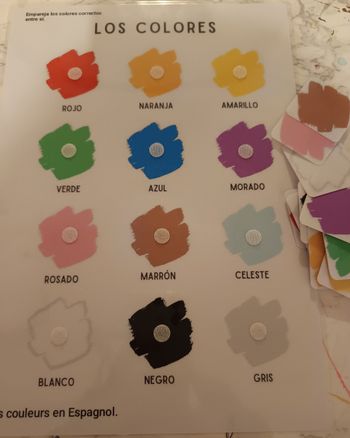 Montessori les couleurs en espagnol