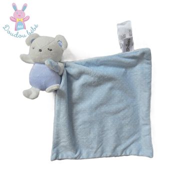 Doudou Souris bleu blanc pois mouchoir SHIMA