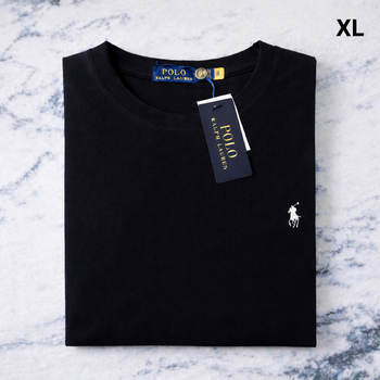 Tee shirt Ralph Lauren pour Homme - Taille XL - Noir logo brodé blanc - Neuf