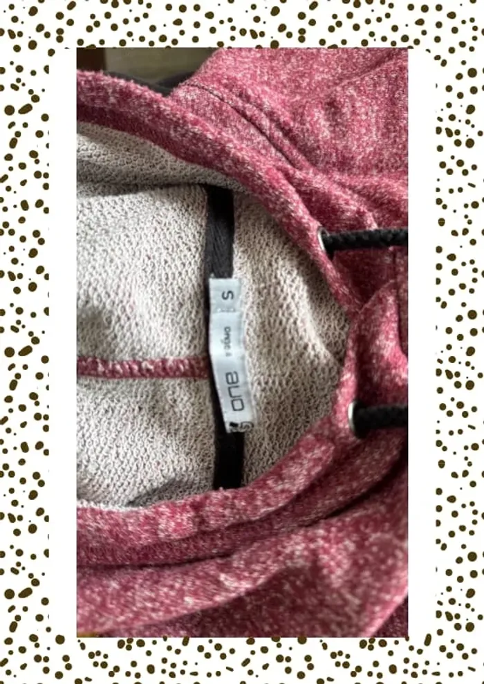 Sweat à capuche bordeaux - photo numéro 5