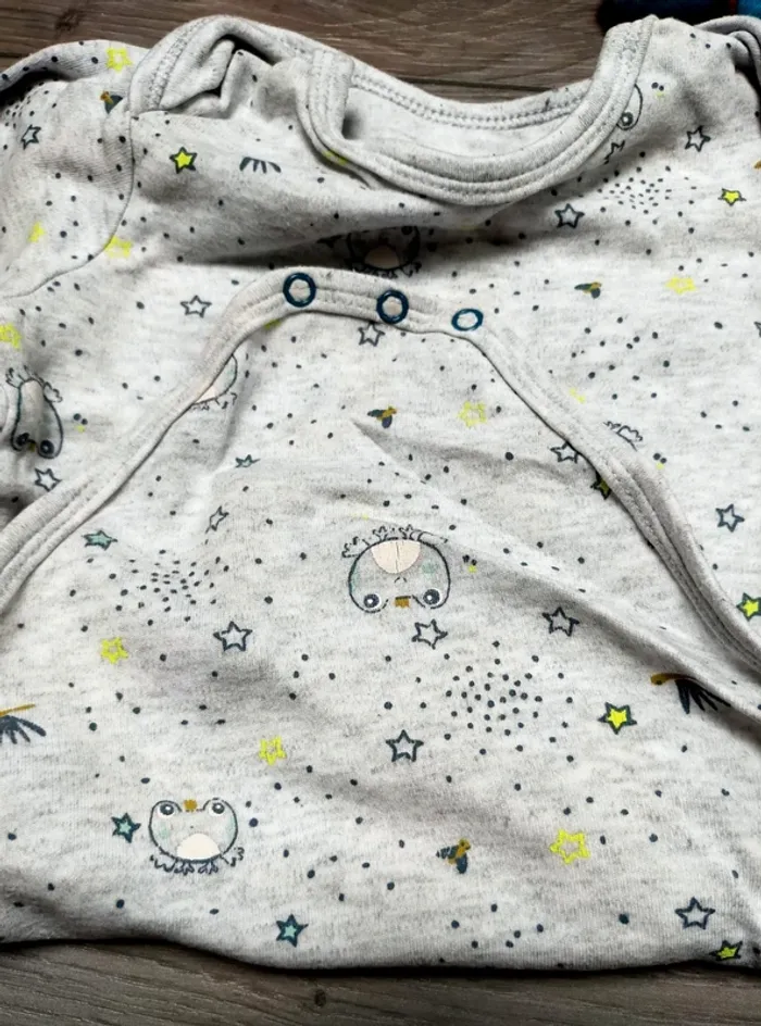 2 bodies manches longues grenouille 🐸 garçon 12 mois Petit Béguin - photo numéro 4