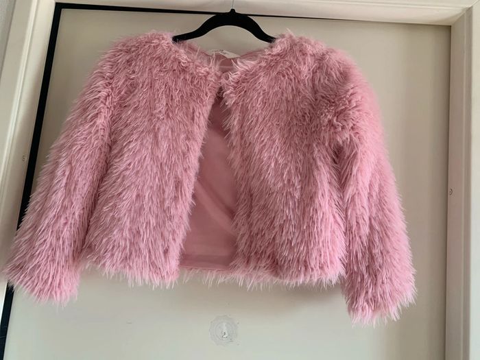 Veste poilue rose