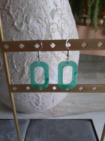 Boucles d'oreilles pendante résine 