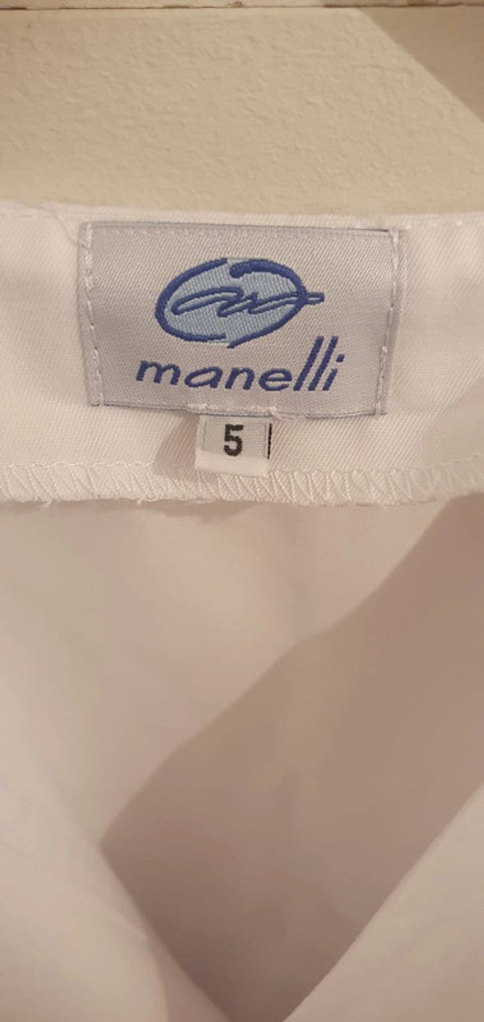 Blouse Esthéticienne Cache-Cœur Blanche Manelli - photo numéro 3