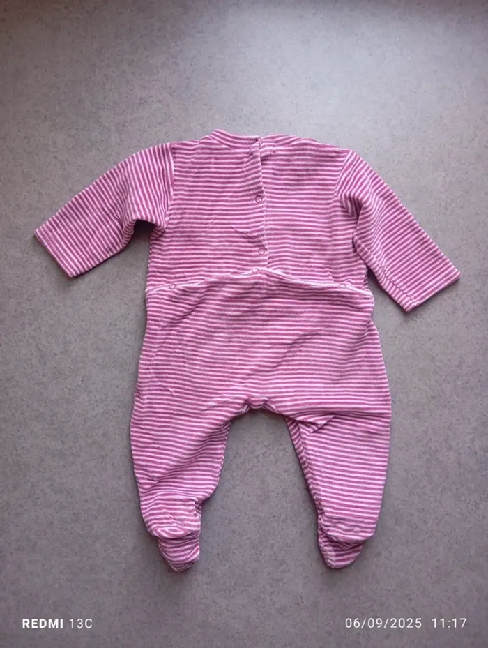 Pyjama velours 9mois canari baby - photo numéro 2