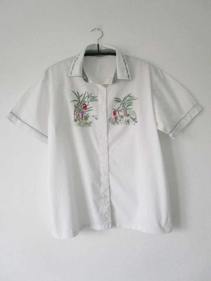 Chemise vintage perroquets 46/48 TBE - photo numéro 9