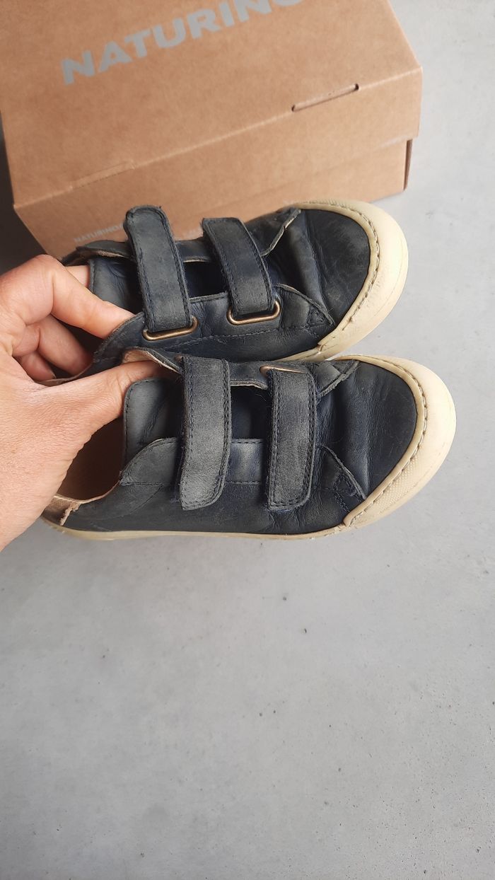 Chaussures baskets cuir garçon pointure 31 Naturino Eindhoven scratch souples presquepiednu - photo numéro 5