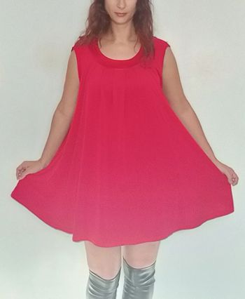 Tunique rouge dos ouvert grande taille