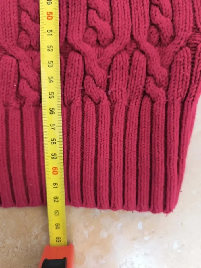 Joli pull col rond rose femme taille L Tommy Hilfiger avec logo et manches longues - photo numéro 8