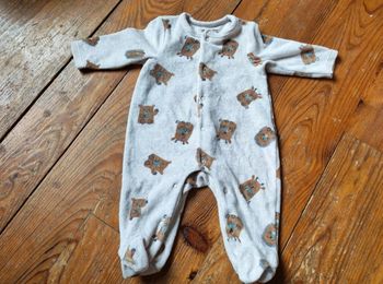 Pyjama grenouillère à motifs animaux (Hérissons/Ours) - Velours tout doux (18)