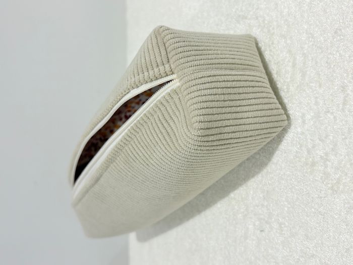 Trousse Beige Velours Côtelé Bureau ou école - photo numéro 2