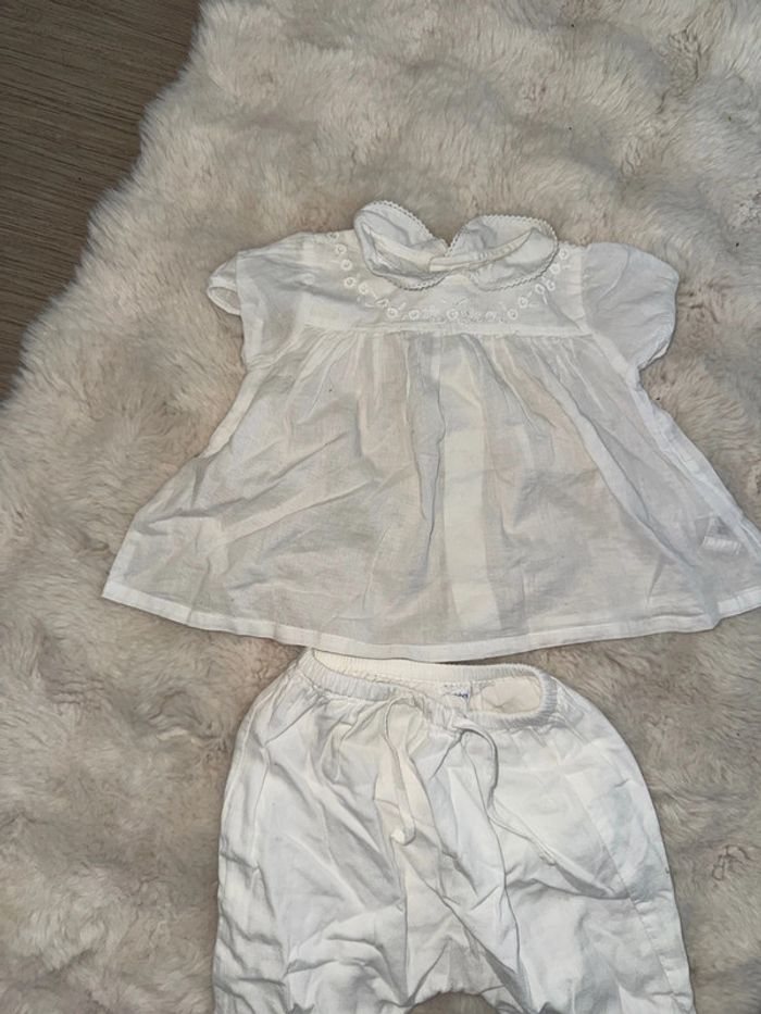 Magnifique ensemble bout chou blanc 6 mois - photo numéro 3