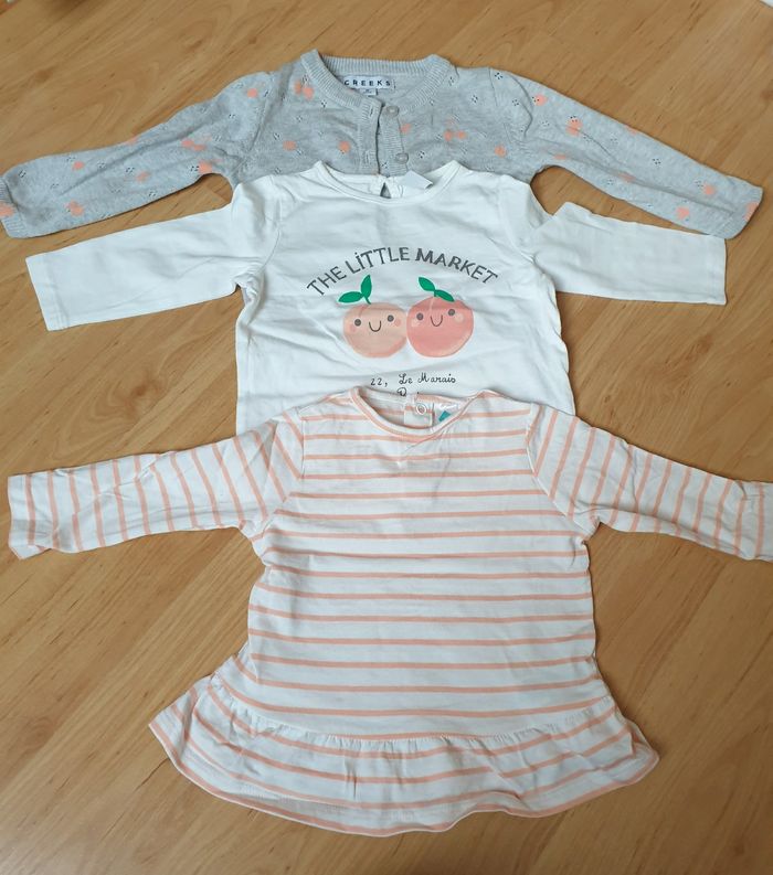 ensemble gilet et 2maillots manches longues 6mois