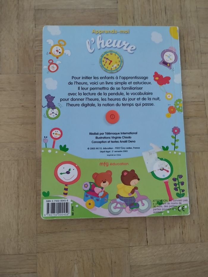 Livre Apprends-moi l'heure de MFG éducation - photo numéro 3