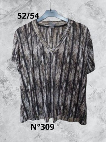 N°309 T-shirt noir/multicolore T52/54.