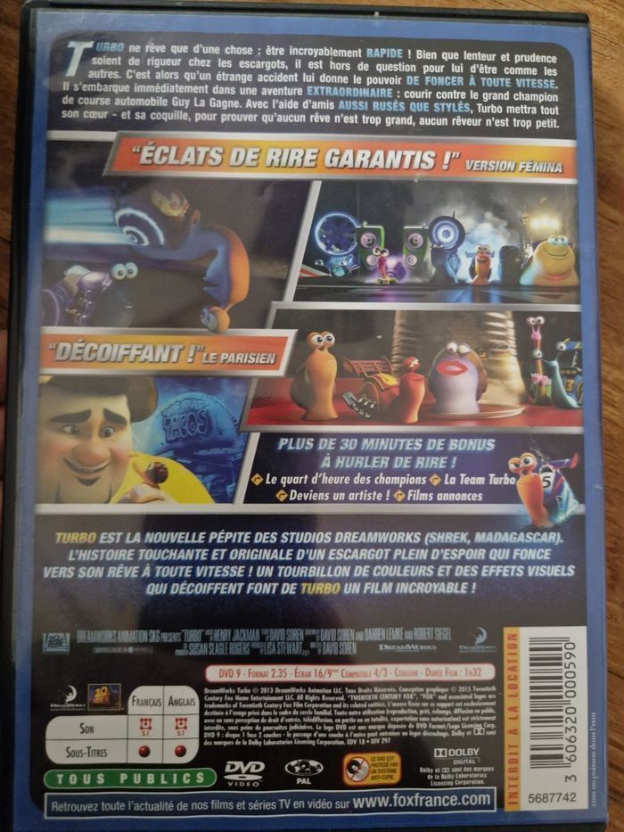 Turbo / dvd dremaworks - photo numéro 3
