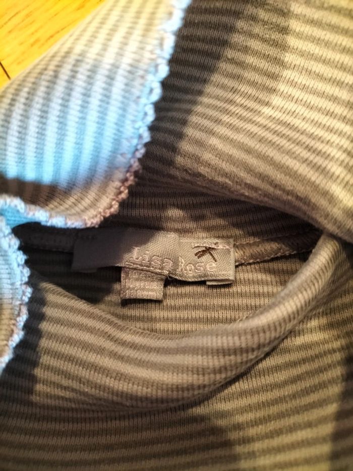 Lot de 3 tee-shirts col montant rayés - Lisa rose / Okaïdi / Vinyl fraise - 10 ans - photo numéro 2